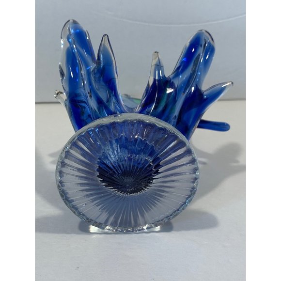Fish Waves Glass Art Figurine Pedestal - Picture 11 of 11
